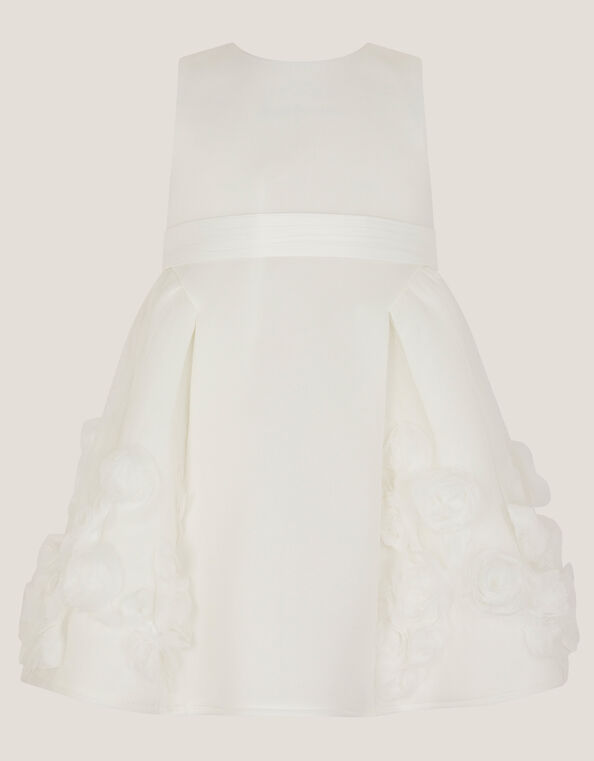 Baby Elouise Sleeveless Rose Appliqu&eacute; Dress, Ivory (IVORY), large