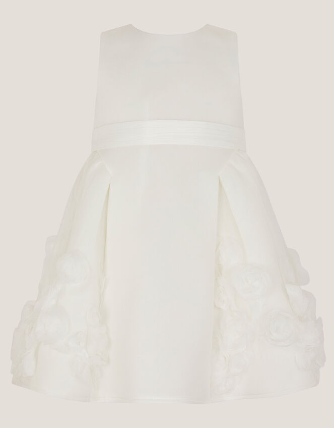 Baby Elouise Sleeveless Rose Appliqu&eacute; Dress, Ivory (IVORY), large