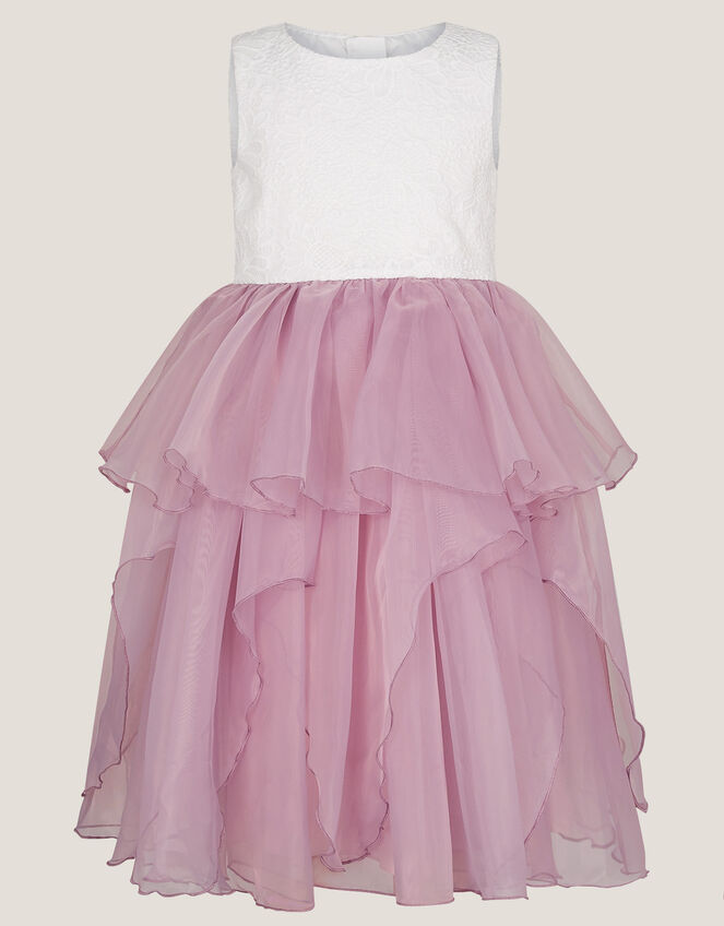 Lace Petal Flower Girl Dress, Pink (PINK), large