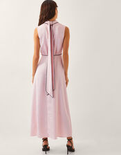 Maeve Sleeveless Satin Midi Dress, Pink (PINK), large