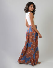 Traffic People Aurora Floral Print Wide Leg Trousers, Blue (BLUE), large