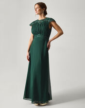 Elodie Lace Chiffon Bridesmaid Dress, Green (DARK GREEN), large