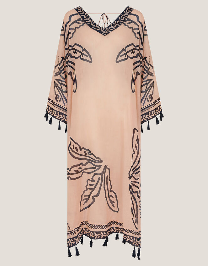 Pam Palm Print Beach Cover-Up Dress, , large