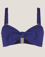 Kyla Tie Front Bandeau Bikini Top, Blue (NAVY), large