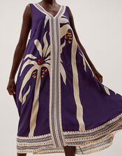 Paloma Sleeveless Print Midi Dress, Blue (NAVY), large