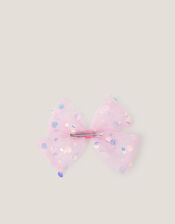 Sequin Bow Hair Clip, , large