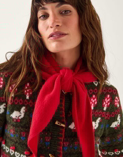 Monsoon x Sarah Corbett-Winder Knitted Triangle Scarf, , large