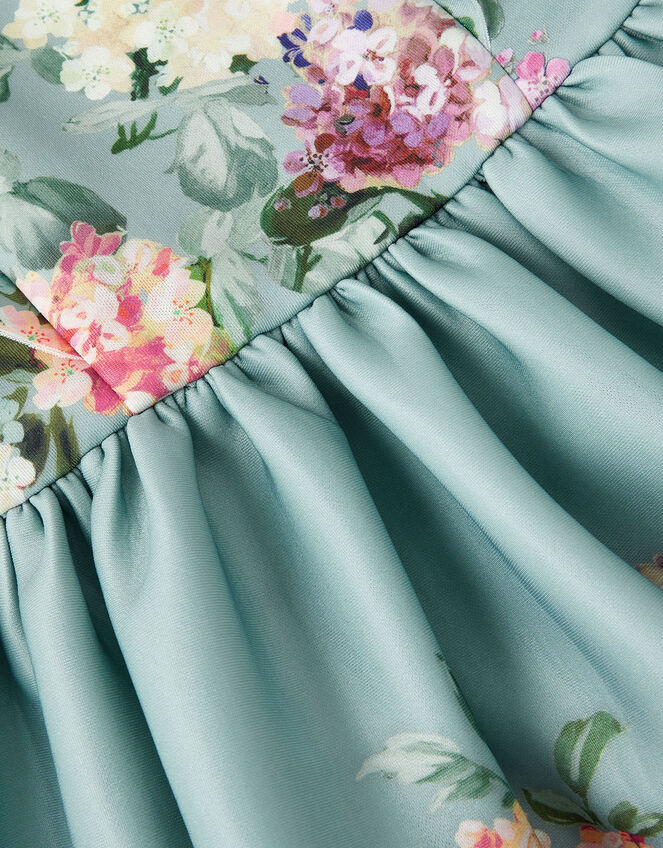 Cassie Floral Print Ruffle Dress, Green (SAGE), large