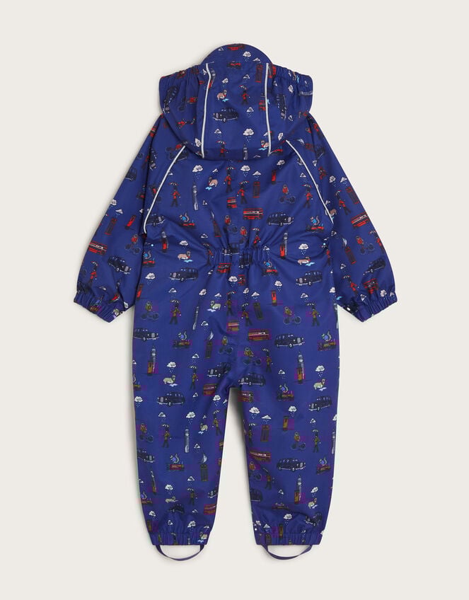 London Print Puddlesuit, Blue (BLUE), large