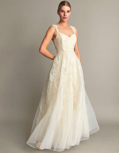 Rose Organza Maxi Wedding Dress, Ivory (IVORY), large