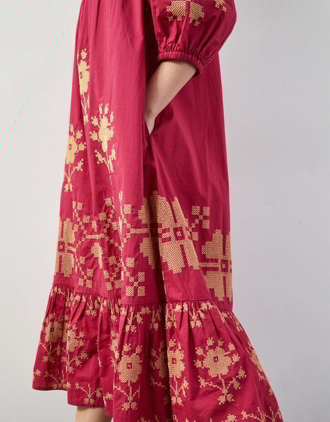 East Diya Embroidered Midi Dress, Pink (PINK), large