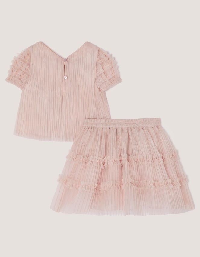 Baby Ruffle Pleated Top & Skirt Set, Pink (PINK), large
