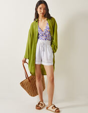 Esme Beach Shirt Dress, Green (GREEN), large