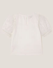 Bow Puff Sleeve T-Shirt, Ivory (IVORY), large