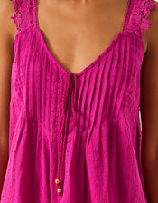 Celia Lace Pintuck Cami Top, Pink (PINK), large