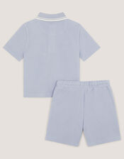 Jersey Polo Shirt & Shorts Set, Blue (BLUE), large