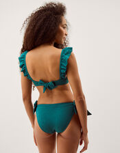 Mia Textured Tie Side Bikini Bottoms, Teal (TEAL), large