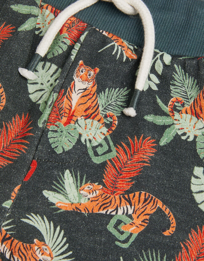 Born Wild Tiger Print Shorts, Blue (NAVY), large