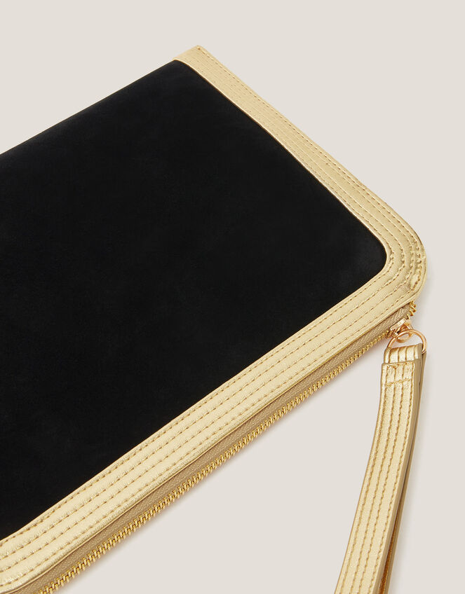 Lottie Metallic Suedette Pouch, , large