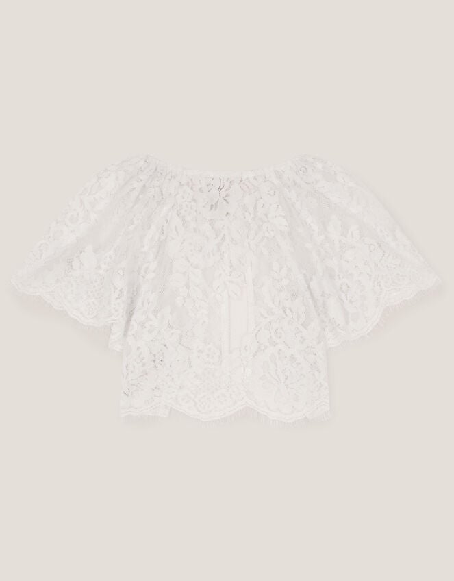 Lola Lace Short Sleeve Cover Up, Ivory (IVORY), large
