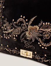 Lily Floral Embroidered Shoulder Bag, , large