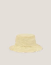 Baby Floral Embroidered Bucket Hat, Yellow (LEMON), large
