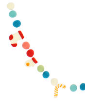 Fiona Walker Felt Candy Cane Christmas Garland, , large