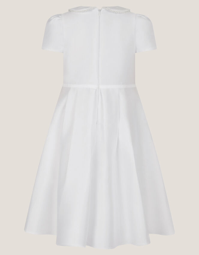 Sicily Pearl Collar Communion Dress, White (WHITE), large