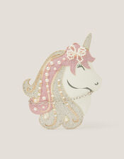 Pearl Embellished Unicorn Bag, , large