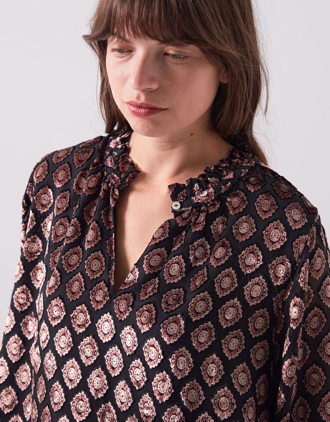 East Pheba Print Blouse, Black (BLACK), large