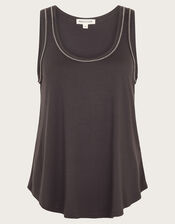 Jess Jersey Cami Top, Grey (CHARCOAL), large