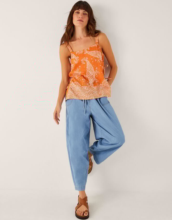 Madison Paisley Print Cami Top, Orange (ORANGE), large