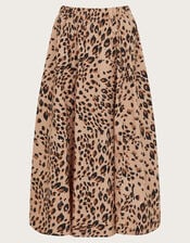 Raife Leopard Print Skirt, Natural (NATURAL), large