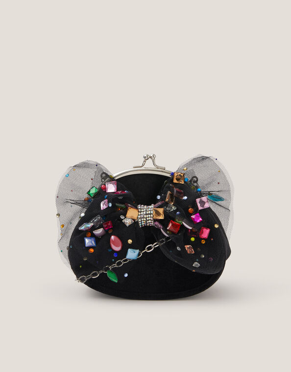 Bejewelled Bow Clip Frame Bag , , large