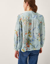 Jesse Floral Print Blouse, Blue (PALE BLUE), large