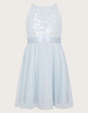 Keita Embellished Plisse Dress, Blue (BLUE), large