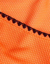 Textured Cut-Out Swimsuit, Orange (ORANGE), large