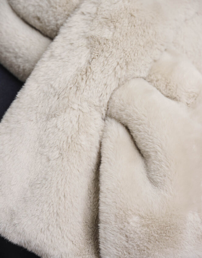 Rino & Pelle Stip Faux Fur Scarf, , large