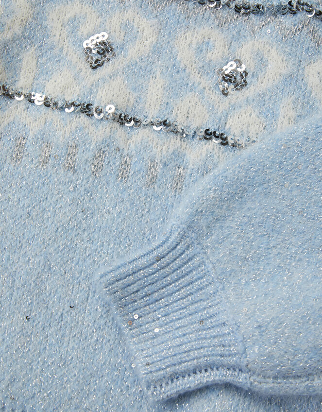 Sparkle Heart Jumper, Blue (BLUE), large