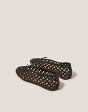 Betsy Woven Ballet Flats, Black (BLACK), large