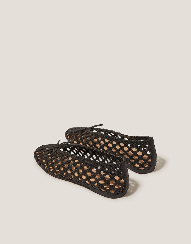 Betsy Woven Ballet Flats, Black (BLACK), large