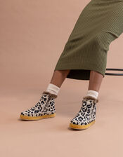 Laidback London Setsu Leopard Print Ankle Boots, Leopard (LEOPARD), large