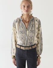 Maison Hotel Stephanie Embroidered Blouse, White (OFF WHITE), large