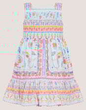 Baby Mermaid Print Dress, Blue (BLUE), large