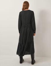 Zoie Embroidered Print Midi Dress, Black (BLACK), large