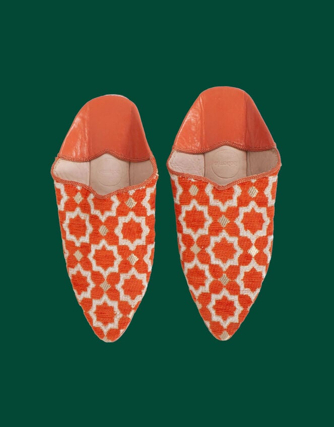 Bohemia Design Star Brocade Slippers, Orange (ORANGE), large