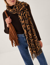 Lottie Leopard Print Scarf, , large