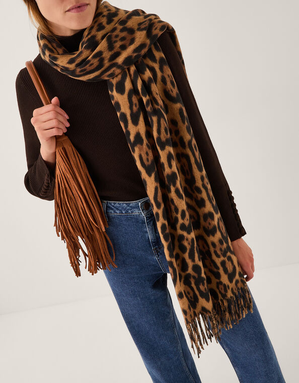 Lottie Leopard Print Scarf, , large