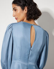 Sia Satin Floral Maxi Dress, Blue (PALE BLUE), large