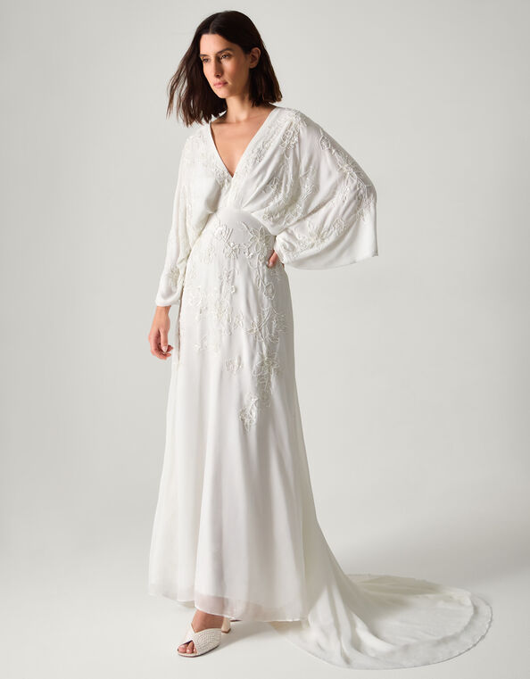 Camilla Embroidered Maxi Wedding Dress, Ivory (IVORY), large